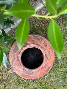 Large Round Wabi Sabi Clay Planter