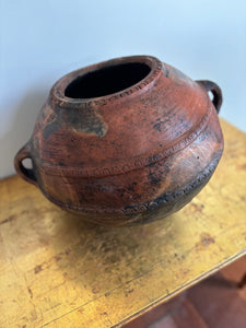 Large Round Wabi Sabi Clay Planter