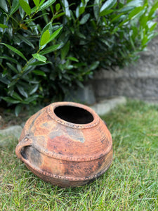 Large Round Wabi Sabi Clay Planter