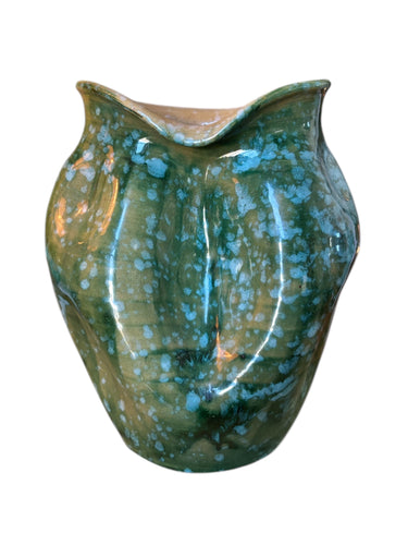 Italian green glazed pottery vase