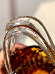 Handblown Tortoiseshell Glass Purse Vase