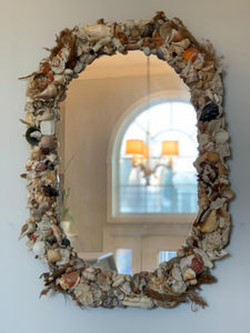 Vintage handmade shell mirror