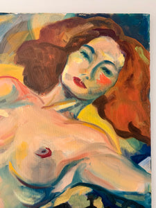 Large colorful nude original painting