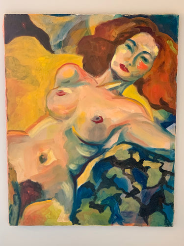 Large colorful nude original painting