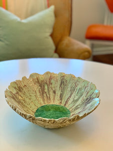 Large Louise Thompson lichen glazed bowl