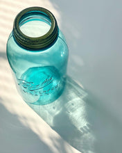 Load image into Gallery viewer, Pair of Large Aqua Glass Ball Mason Jars