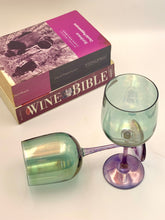 Load image into Gallery viewer, Light Emerald and Lavender Wine Glasses (Pair)